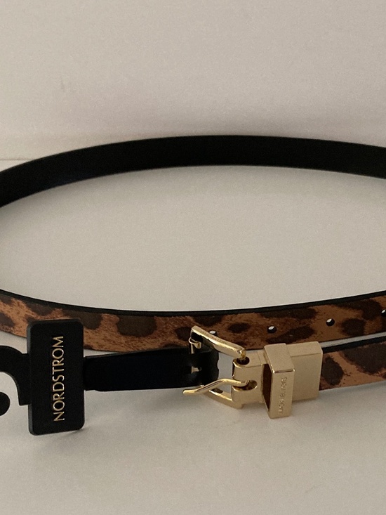 Michael Kors Leather Cheetah Print Belt/Gold Tone Buckle/#555137/Size L/NWT! main image 7